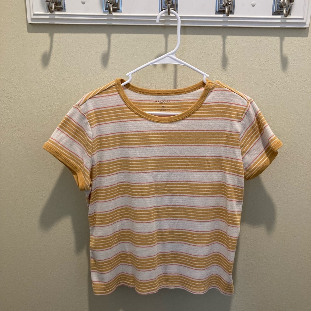 Yellow and White Striped T-Shirt